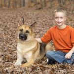 Photo of German Shepherd Dog and his owner outdoors in Leesburg, VA