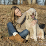 Photograph of girl and her dog at Balls Bluff in Leesburg VA