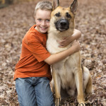 Photo of boy and his dog at Balls Bluff in Leesburg, VA