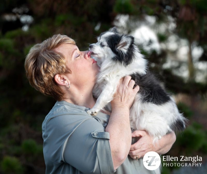 Photo of woman and her dog by Ellen Zangla Photography in Loudoun County VA