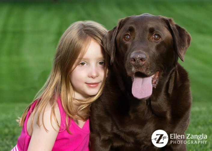 Photo of girl and her dog in Leesburg VA by Ellen Zangla Photography