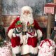 Two French Bulldogs sitting with Santa at the 2025 Paws & Claus fundraiser