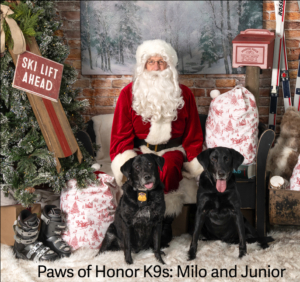 Paws-of-Honor-K9s Paws of Honor K9s with Santa at a photo fundraiser.
